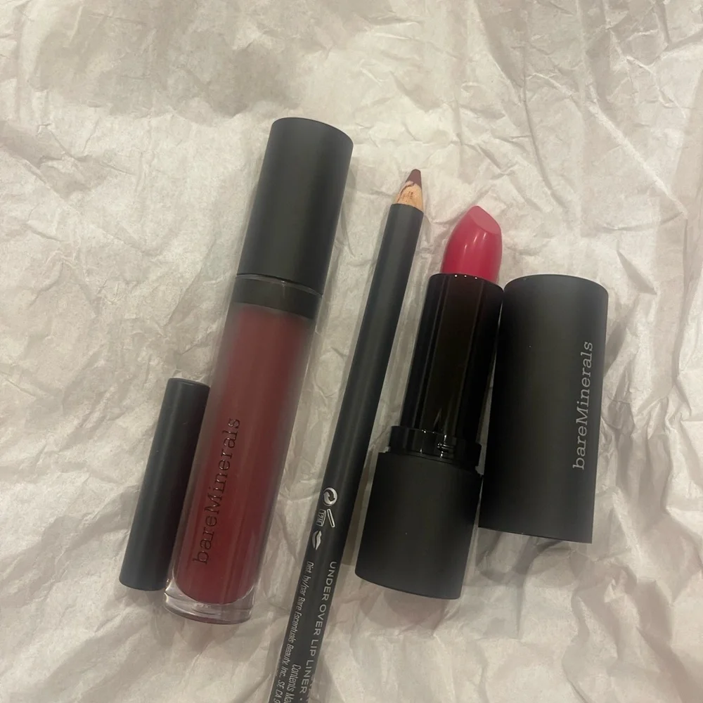 Bare Minerals Statement Worthy 3-Piece Lip Wardrobe NEW